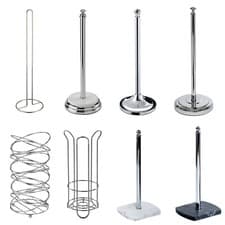 Image of Spare Toilet Roll Paper Holder Freestanding Chrome Storage Stand Bathroom Spike