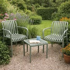 Image of 3pc Garden Furniture Portable Bistro Set Table 2 Chairs Weatherproof UV PP Green