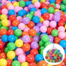 Image of 100 x Soft Plastic Ocean Balls Children Pit Kids Colourful Toys Play Pool Ball
