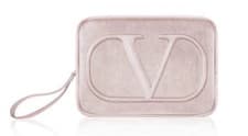 Image of Valentino Beauty Small Pink Blush Clutch Pouch Makeup Cosmetic Bag 6.5 in x 4 in