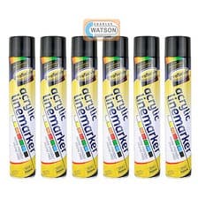 Image of LINE MARKER Acrylic Paint PACK 6 Survey Spray Field Grass Pitch Aerosol 750ml