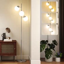 Image of HOMCOM Modern Tree Floor Lamp with 3 Light, for Living Room Bedroom, Silver