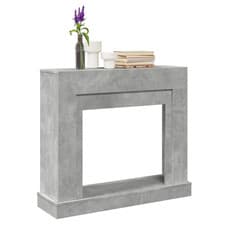 Image of Fireplace Surround Concrete Grey 100x30x87.5cm Engineered Wood Mantel Shelf LED