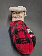Image of NEW Muk Luks Women's Fuzzy Chenille Plush Lined Cabin Socks 2-Pack Size L/XL