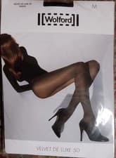 Image of Wolford Velvet de Luxe 50 tights - Black, medium