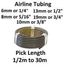 Image of Air Line Rubber Hose Tubing Rated 20 Bar AIRLINE Tools Compressor Tube No Ends