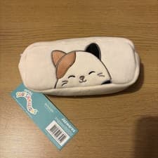 Image of Squishmallows Plush Pencil Case Cream Stationary Storage Set Soft Plush Case New