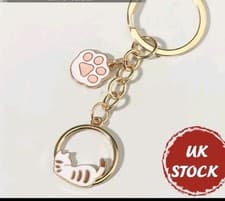 Image of metal Cat Paw Kitten Animal Key Chain Keyring Bag Charm Gift