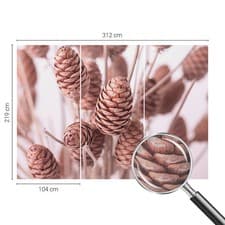 Image of Peel and Stick Wallpaper Renter friendly wallpaper Pine Cones In A Rustic Style