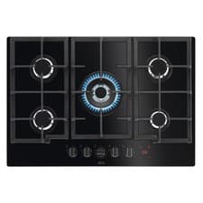 Image of AEG 8000 Series 74cm 5 Burner Gas on Glass Hob - Black HKB75450NB