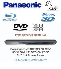 Image of Panasonic DMP-BDT320 Multi Region DVD 1-6 3D FLAC WiFi MKV blu-ray Player rr