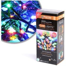 Image of Premier 200 LED Battery Operated Multi-Action Christmas Tree Lights Timer MULTI
