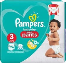 Image of Pampers Baby Dry Nappy Pants Size 3 6-11 kg Pack of 26