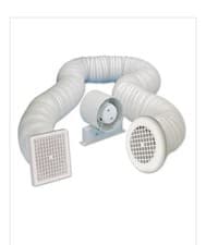 Image of MANROSE SF100s 4" 100MM INLINE standard FAN KIT BATHROOM SHOWERS TOILETS
