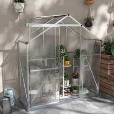 Image of 6 x 2.5ft Aluminium Green House Walk-In Polycarbonate Greenhouse