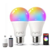 Image of 2x WiFi Smart Bulb E27 Screw Music Sync Alexa LED Light Bulbs Colour Changing