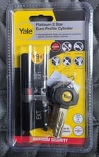 Image of Yale Platinum 3 Star Euro Profile Cylinder Lock P-YS3-45/45MB - Matt Black