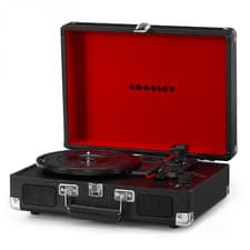 Image of Crosley Cruiser Vinyl Turntable Bluetooth Record Player Retro Briefcase Black
