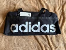 Image of Adidas Essentials Linear Logo Duffel Bag, Black & White, Medium, BNWT 