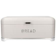 Image of KitchenCraft Carbon Steel Bread Bin Latte Kitchen Food Storage with Lid Retro