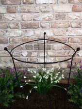 Image of Tom Chambers Heavy Duty Black Metal Steel Garden Plant Support Ring 80 x 45cm