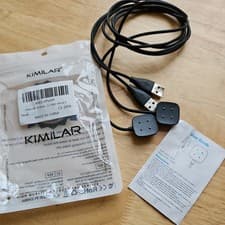 Image of 2 pack USB Charging Cable Compatible with Fitbit Versa 3 versa 4 Sense Sense2