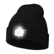 Image of USB Rechargeable LED Beanie Hat Unisex Winter Warm Knit Light Up Cap with 3 B