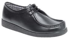 Image of Men ROUTE 21 Black Coated Action Leather Apron Para Shoe Wedge TR Sole