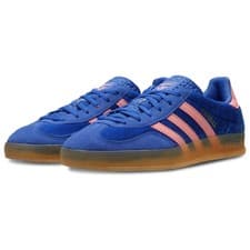 Image of Adidas Gazelle Women's Indoor Velvet Trainers Blue/Pink Spark Size 3.5_4_5  ✅📦