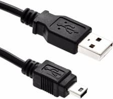 Image of USB Mini 2.0 Hi-Speed A to mini-B 5 pin Cable Power & Data 24AWG - 0.5 Meter