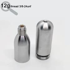 Image of New Design Unthreaded 16G 12G CO2 Cartridge Refillable for Pump Plug Homebrew So