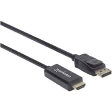 Image of Manhattan 152662 DisplayPort Digital A/V Cable Adapter Cable Black 1m