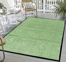 Image of Outdoor Rug Garden Geometric Waterproof Patio Area Non Slip Deck Floor Mat