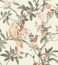 Image of Rasch Poetry Exotic Birds Wallpaper 543315 Cream/Blush