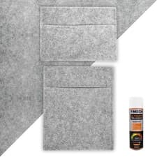 Image of Monster Shop Silver Grey Van Carpet Lining, Storage Pouches & Adhesive Glue