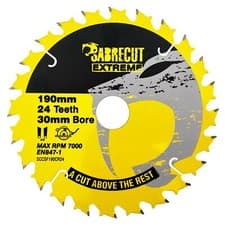 Image of SabreCut 190mm 24T x 30mm Circular Blade for Dewalt DWE576K Framing DT10304
