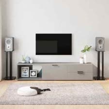 Image of Speaker Stands 2 pcs Black Tempered Glass 3 Pillars Design vidaXL
