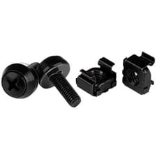 Image of StarTech.com M5 x 12mm - Screws and Cage Nuts - 100 Pack Black