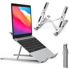 Image of Adjustable Laptop Stand Portable Folding Tablet Notebook Metal Holder Silver