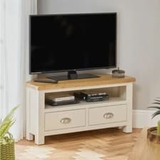 Image of Corner TV Unit - Up to 50" TV Size Cotswold Cream Painted