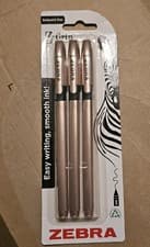 Image of NEW SEALED - Zebra Classic Rose Gold Ballpoint Pens Black Ink Pack of 3