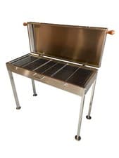 Image of Large Stainless Steel Charcoal BBQ with Lid - 100cm x 40cm, Model EV-6