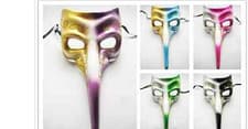 Image of MENS LONG NOSE VENETIAN CARNIVAL MARDI GRAS MASQUERADE MASKED BALL PARTY MASK
