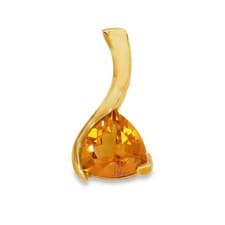 Image of 9ct Yellow Gold Trillion Citrine Pendant - 12x23x6mm - 2.8g