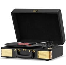 Image of Record Player, FYDEE Vinyl Record Player Built-in 2 Speakers, Retro Vinyl Player