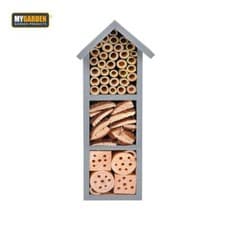 Image of Wooden Insect House Wall Mounted Bug Hotel Natural Habitat Garden Shelter Bees