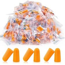 Image of Ear Plugs Soft Foam Orange Disposable Noise Reduction Sleep Travel Work Cordless