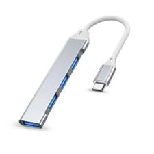 Image of USB-C to 4 Port USB-A Hub Type C Adapter USB 3.0/2.0 Multiport Splitter PC/Mac