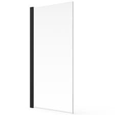 Image of Aqualux 6mm Square Bathscreen Black 1500x900