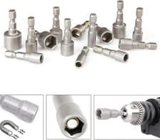 Image of 8 Pcs Magnetic Hexagon Socket, 6-19mm Hex Shank Magnetic Nut Setter Driver, Hex
